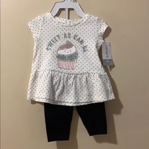 Carter's Matching Sets - Baby girls 3 month outfit black & white w/sequins Carter's Matching Sets - Baby girls 3 month outfit black & white w/sequins